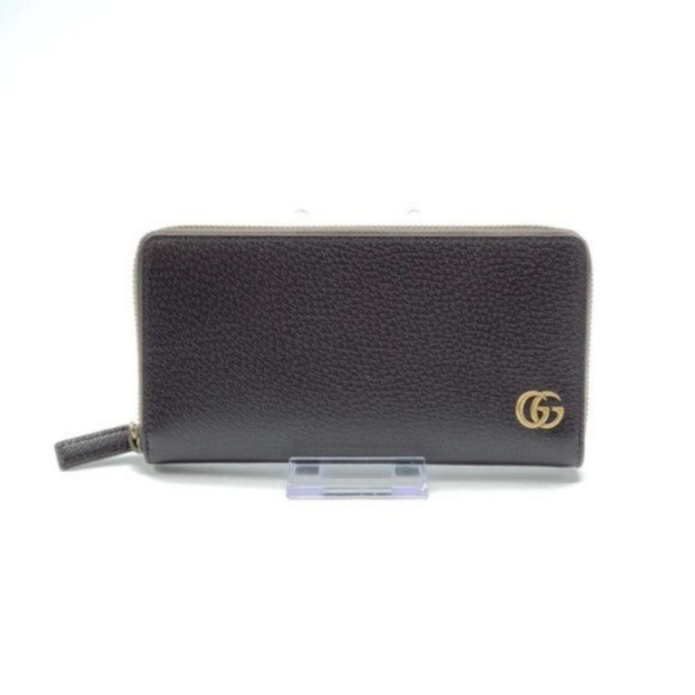 Authentic Gucci GG Dark Brown Zippy Wallet NEW